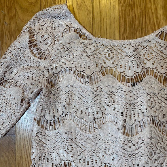 ZARA Blush Pink Lace Blouse Womens Small Romantic Coquette Feminine Victorian - Picture 2 of 8